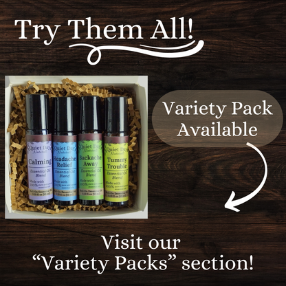 Infographic stating "Try Them All! Variety Pack Available. See our Variety Packs section!